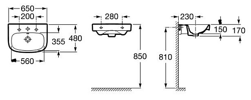 Умывальник Roca Debba 65x48 (325993000)