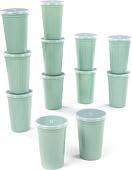 Набор стаканов для воды и напитков Полесье 74062 (12 шт, бледно-оливковый)