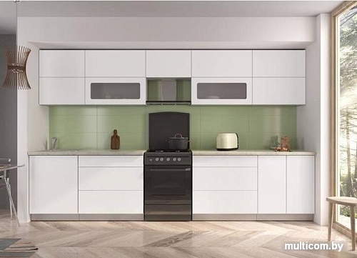 Кухня Интерлиния Мила Матте 3.5 Б (белый/белый/опал светлый)