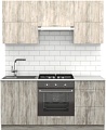 Готовая кухня S-Company Клео крафт 1.7 (артвуд темный/артвуд светлый)