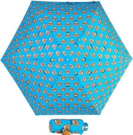 Зонт Moschino 8067-SuperminiP Brush Bear Allover Lightblue