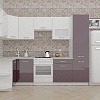 Угловая кухня ВерсоМебель ЭкоЛайт-5 1.3x2.7 левая (белый/фиолетовый)