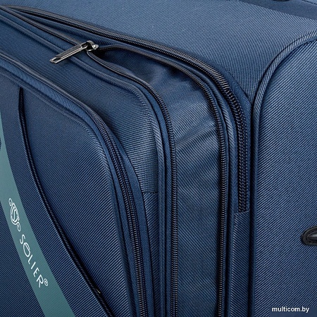 Чемодан-спиннер Solier STL2240 (L, синий/коричневый)