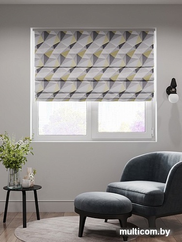 Римская штора СуперТекСтиль Геометрия 57x160 (салатовый)