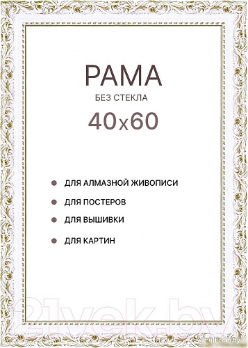 Фоторамка Декарт 40x60 8Л3824 (белый с золотом)