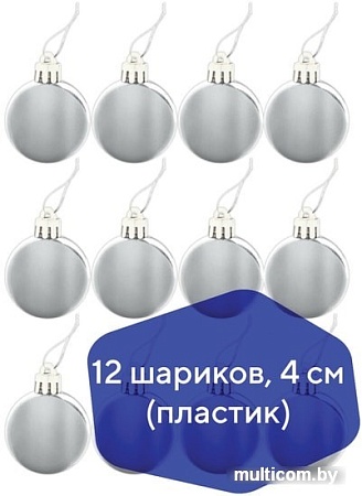 Елочная игрушка Золотая сказка серебряный 591124 12 шт