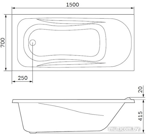 Ванна AM.PM Spirit W72W-150-070W1D