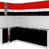Угловая кухня Кортекс-мебель Корнелия Экстра 1.5x2.5 без столешницы (красный/черный)