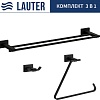 Набор аксессуаров для ванной Lauter 21TS1010 + 21TS1018 + 21TS1012 (Matt Black, 3 предмета)