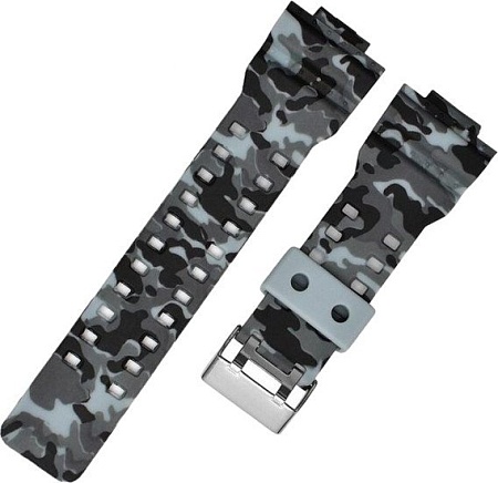 Ремешок Rumi GLS силиконовый для Casio G-Shock GA-110/GA-100/G-8900/GLS-100 (серый камуфляж)