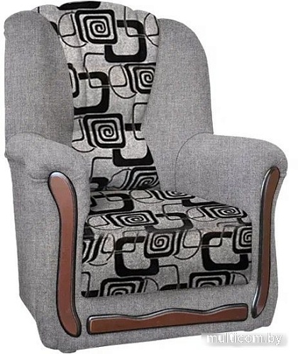 Интерьерное кресло Асмана Анна-1 (рогожка серая/кубики)