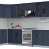 Готовая кухня Интерлиния Тренд 1.7x3.5 левая (индиго/индиго/опал светлый)
