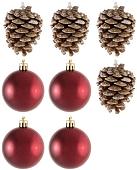 Елочная игрушка Волшебная страна Шары и шишки SYQB-0119230 005763 (бордовый)