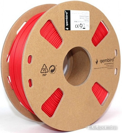 Пластик Gembird PLA+ 1.75 мм 1000 г (красный)