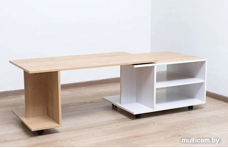 Журнальный столик Комфорт-S Пшенек 6 поворотный (дуб ирландский/белая лиственница)