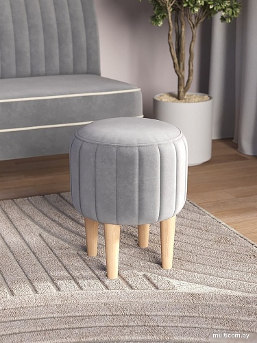 Пуфик Mio Tesoro Амма круглый (светло-серый №52)