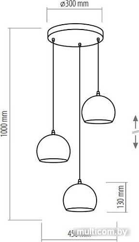 Подвесная люстра TK Lighting Yoda Black Orbit 2082