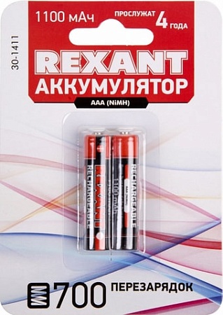 Аккумуляторы Rexant AAA 1100mAh 2шт 30-1411