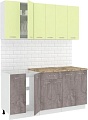 Готовая кухня Кортекс-мебель Корнелия Лира-лайт 1.7м (салатовый/оникс/мадрид)