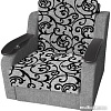 Кресло-кровать Асмана Виктория с декором (рогожка завиток черный/рогожка серая)