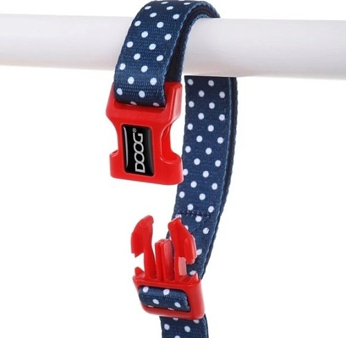 Ошейник Doog Stella L 42-62 см (синий в белый горох)