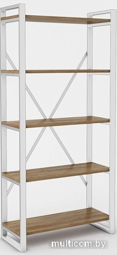 Стеллаж Hype Mebel Стандарт-2 50x200 (белый/дуб галифакс олово)