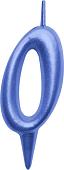 Свеча для торта Мультидом Овал Цифра 0 МС5-40 (синий)
