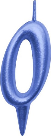 Свеча для торта Мультидом Овал Цифра 0 МС5-40 (синий)