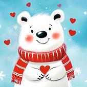 Алмазная мозаика Феникс+ Мишка в шарфике 70833