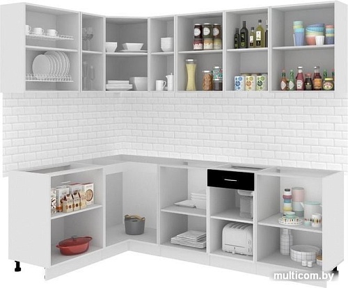 Угловая кухня Кортекс-мебель Корнелия Экстра 1.5x2.4 без столешницы (дуб сонома)