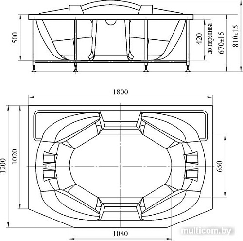 Ванна Radomir Конкорд 180x120