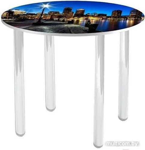 Кухонный стол Solt №52 круглый (ноги белые)