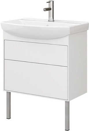 Belux Тумба под умывальник Клермонт Н70-02 (1, белый глянцевый)