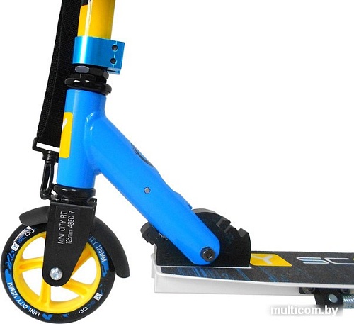 Самокат Y-Scoo Mini City Montreal 125 (желтый/голубой)