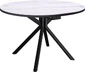 Кухонный стол Kenner DO1200 опоры круглые (черный/керамика мрамор белый)