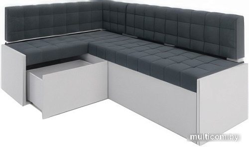 Угловой диван Мебель-АРС Ганновер левый 178x82x103 (велюр серо-синий HB-178 26)