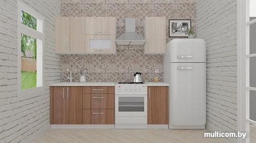 Кухня ВерсоМебель ВерсоЛайн 6-1.6 (ясень шимо светлый/ясень шимо темный)