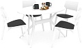 Обеденная группа Sheffilton SHT-DS124 (белый/черный/белый шагрень/белый)