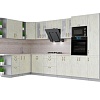 Готовая кухня Интерлиния Мила Крафт 1.88x3.4 левая (дуб снежный)