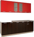 Кухня Интерлиния Мила 23 (красный/дуб венге)