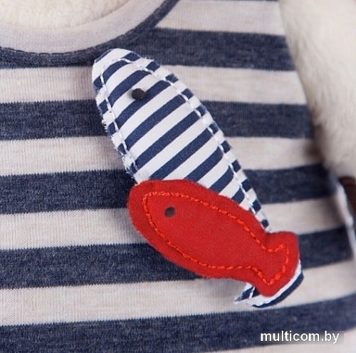 Мягкая игрушка Basik & Co Bartolomew в комбинезоне в полоску (27 см)