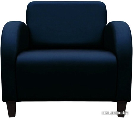 Интерьерное кресло Brioli Карл (экокожа, L18 синий/темные ножки)