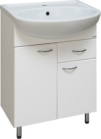 Runo Тумба с умывальником Runo Уют 60 с ящиком + Уют 60 (напольная)