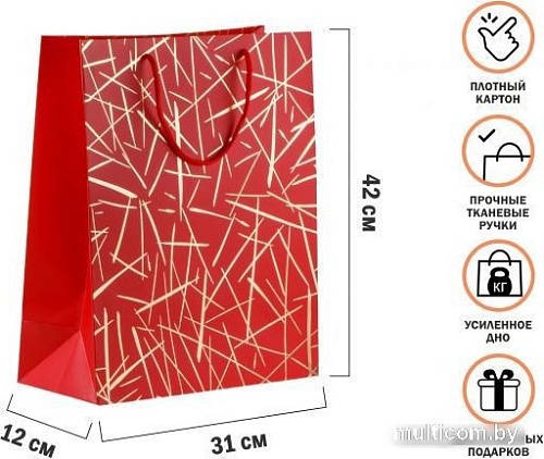 Пакет подарочный Perfecto Linea Emma 47-322603 (красный)