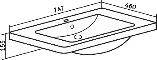 Умывальник Runo Omega 75