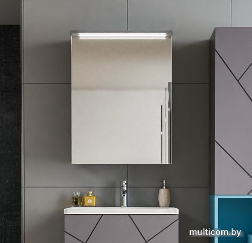 Бриклаер Шкаф с зеркалом Кристалл 56 (софт графит)