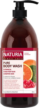 Косметика по уходу за телом Evas Гель для душа Naturia Pure Body Wash Cranberry & Orange 750 мл