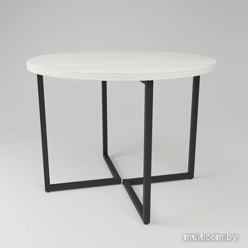 Кухонный стол Дабер 018 С18.10.2.10 (опора металл черный/древесина белая)