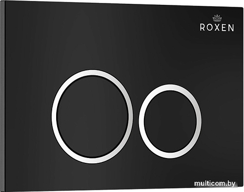 Унитаз подвесной Roxen Porto One Rimless 6 в 1 StounFix Slim 507197 (кнопка: черный матовый)
