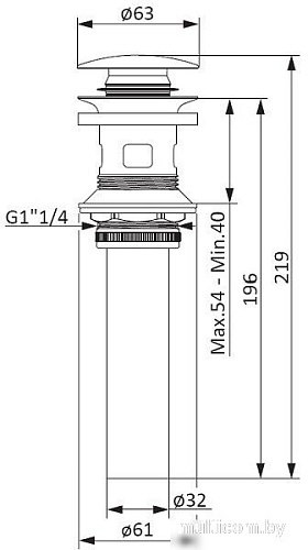 Донный клапан Damixa Option 210610000